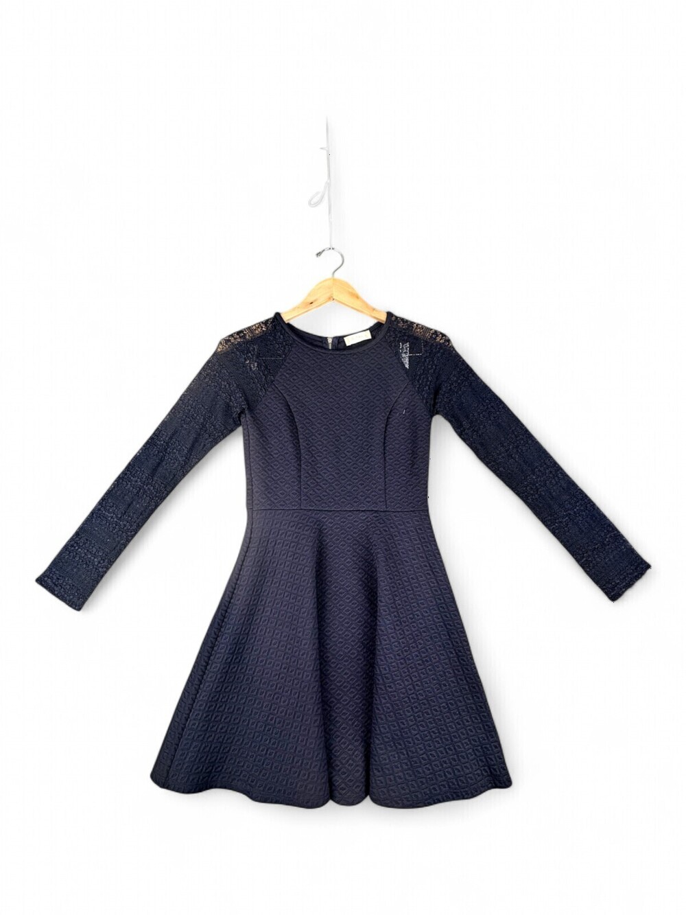 Altar'd State Fit & Flare Lace-Detail Long Sleeve Dress S
